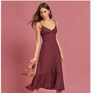 NWT Reformation Embry Dress Plum 2